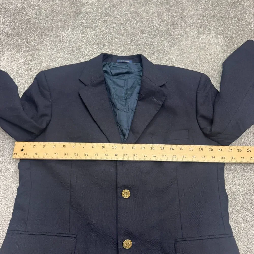 Club Room Wool Suit Blazer Jacket Mens 40 Short Navy Blue Single Vented Workwear